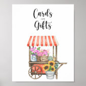 Poster Baby shower Fleurs - cartes et cadeaux (Devant)