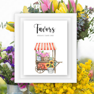 Poster Baby shower Fleurs cultivées localement