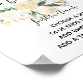 Poster Baby shower Fleurs Headband Station Activité (Coin)