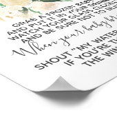 Poster Baby shower Fleurs Mon Eau Broke Jeu Signe (Coin)