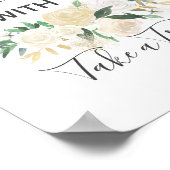 Poster Baby shower Fleurs Prendre une menace signe de fav (Coin)