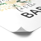 Poster Baby shower Fleurs Voeux pour bébé signe (Coin)