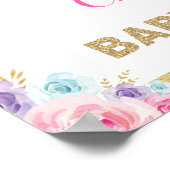 Poster Baby shower Floral de la princesse Couronne Blush  (Coin)