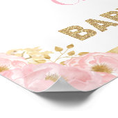 Poster Baby shower Floral de la princesse Crown Blush Bie (Coin)