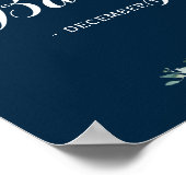 Poster Baby shower Floral d'hiver rustique de la Marine d (Coin)