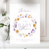 Poster Baby shower floral élégant Accueil