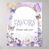 Poster Baby shower floral enchanté Faveurs (Devant)