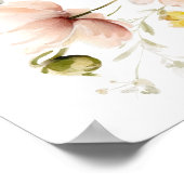 Poster Baby shower floral rose doux Bienvenue (Coin)