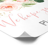 Poster Baby shower floral rose et or bleu - Symbole préfé (Coin)