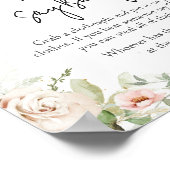 Poster Baby shower floral rose poussiéreux Ne dites pas b (Coin)