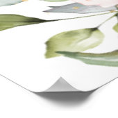 Poster Baby shower floral rose rose rustique Bienvenue (Coin)