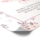 Poster Baby shower floral rose vif Pacifique Jeu (Coin)