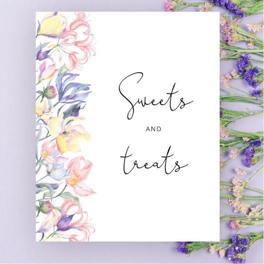 Poster Baby shower floral sucreries et friandises