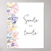 Poster Baby shower floral sucreries et friandises (Devant)
