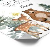 Poster Baby shower forestier d'hiver Momosa Bar (Coin)