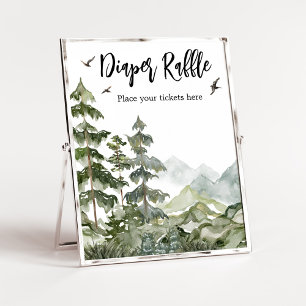 Poster Baby shower Forêt Aventure Déchets Raffle