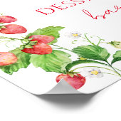 Poster Baby shower fraise Dessert bar (Coin)