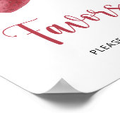 Poster Baby shower fraise - faveurs (Coin)