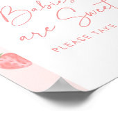 Poster Baby shower fraise Les bébés sont doux (Coin)