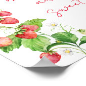 Poster Baby shower fraise Les bébés sont doux (Coin)