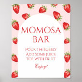 Poster Baby shower fraise Momosa Bar (Devant)