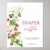 Poster Baby shower fraise Raffin (Devant)