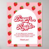 Poster Baby shower fraise Raffin (Devant)