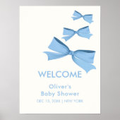 Poster Baby shower Garçon à cadre de petit garçon moderne (Devant)