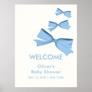 Poster Baby shower Garçon à cadre de petit garçon moderne