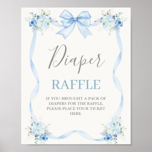 Poster Baby shower Garçon avec arc (Devant)