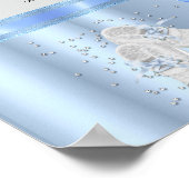 Poster Baby shower Garçon Bleu Petit Prince Couronne 3a (Coin)