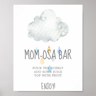 Poster Baby shower Garçon Cloud Pluie - Maman-Osa Bar Sig