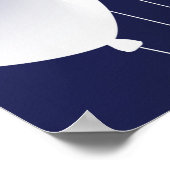 Poster Baby shower garçon marine bleu blanc nom de ballon (Coin)