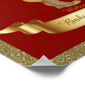 Poster Baby shower GARÇON, rouge, cadre parties sc (Coin)