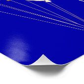 Poster Baby shower garçon royal bleu or ballons (Coin)