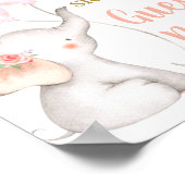 Poster Baby shower Girl Elephant Livre d'invité (Coin)