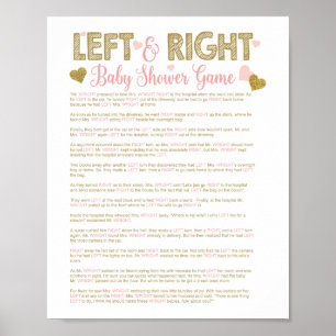 Poster Baby shower Gold Parties scintillant gauche à droi