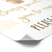 Poster Baby shower Gold Teddy Bear Balloon Symbole préfér (Coin)