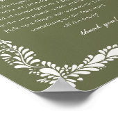 Poster Baby shower Green Talavera Tile Diaper Thouses (Coin)