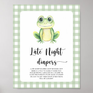 Poster Baby shower grenouille - Jeu de couches tard la nu