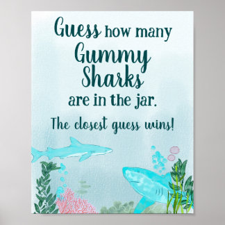 Poster Baby shower Gummy Shark Jeu