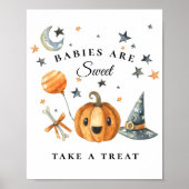 Poster Baby shower Halloween Favoriser Signet Petit Boo (Devant)