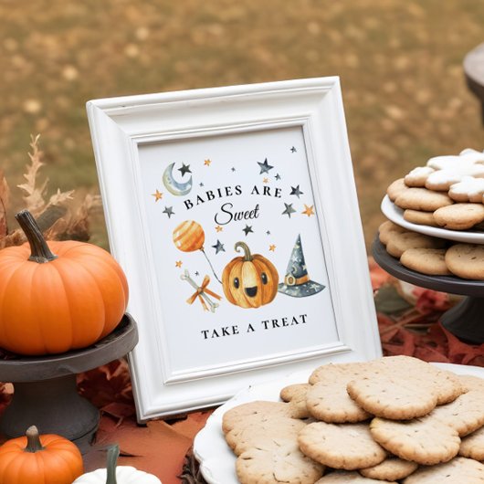 Poster Baby shower Halloween Favoriser Signet Petit Boo