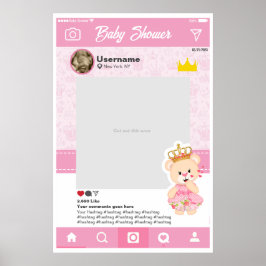 Póster Baby shower Instagram Custom Selfie Lijst Poster