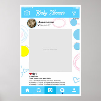 Póster Baby shower Instagram Custom Selfie Lijst Poster
