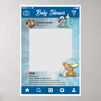 Poster Baby shower Instagram personnalisé Selfie Frame
