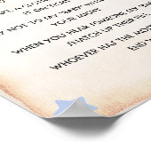 Poster Baby shower jeu ne dit pas bébé signe bleu (Coin)