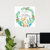 Poster Baby shower Jungle Giraffe Bienvenue (Bureau à domicile)