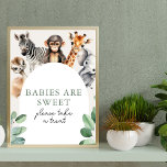 Poster Baby shower Jungle Safari Animaux Prenez une retra<br><div class="desc">Jungle Safari Animaux Baby shower Prenez une affiche de retraite</div>