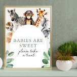Poster Baby shower Jungle Safari Animaux Prenez une retra<br><div class="desc">Jungle Safari Animaux Baby shower Prenez une affiche de retraite</div>